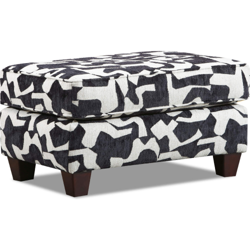 Spencer 35" Ottoman in Panda Black & White Chenille Fabric